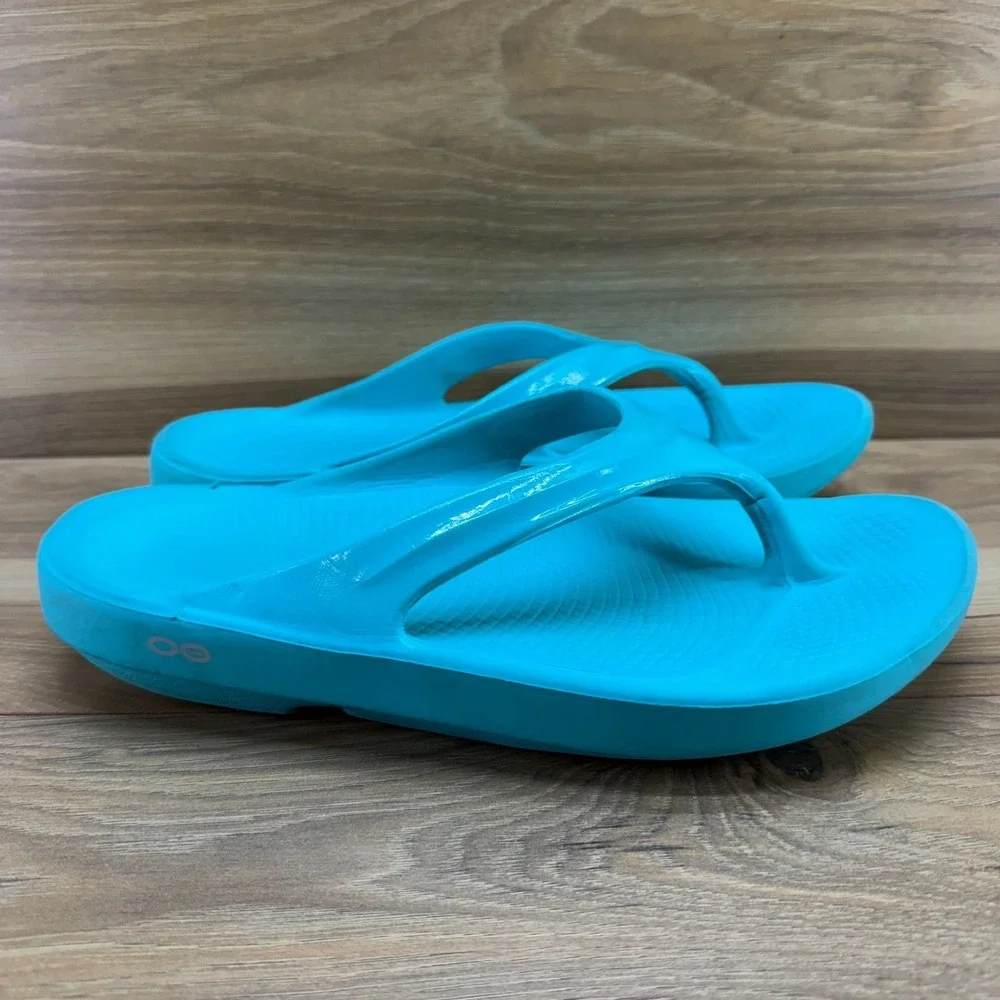 Oofos Sandals Oolala Sandals Womens 10 EU 41 Turquoise Rubber Thong Flip Flops
